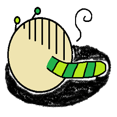 [LINEスタンプ] 顔デカ青むし 