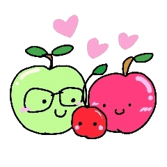 [LINEスタンプ] りんごファミリー 