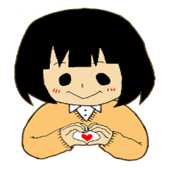 [LINEスタンプ] 黒髪のえむ子 
