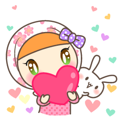 [LINEスタンプ] 女の子とうさぎ fetchpriority=high