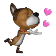 [LINEスタンプ] 3D animal Faithful dog 