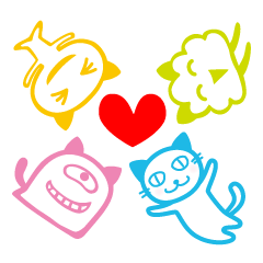 [LINEスタンプ] ゆかいなモンスタートリオ2（＆白猫ウメ） 