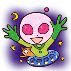 [LINEスタンプ] 桃色宇宙人「クーピン」現る！！ 
