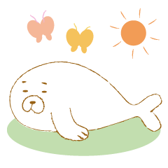 [LINEスタンプ] のんびりアザラシさん 