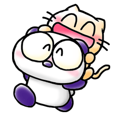 [LINEスタンプ] おなやみぱんだくんとねここちゃん その2 