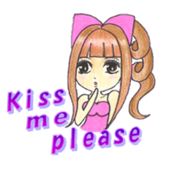[LINEスタンプ] どんな時もキスをして欲しい女の子 