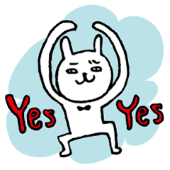 [LINEスタンプ] まゆげのあるうさぎ 