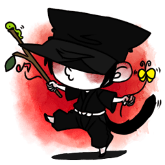 [LINEスタンプ] 黒子にゃんこ 