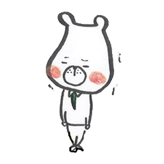 [LINEスタンプ] りんごほっぺのくま 