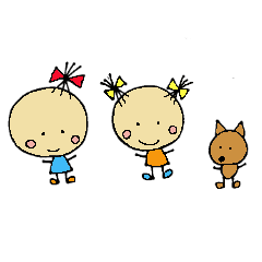 [LINEスタンプ] 仲良し姉妹とワンちゃん 