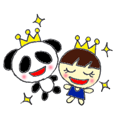 [LINEスタンプ] キラキラママとパンダの一日 