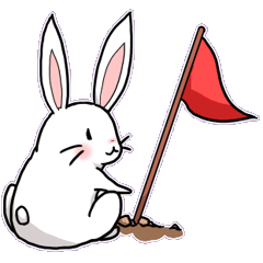 [LINEスタンプ] フラグうさぎ 