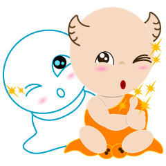 [LINEスタンプ] 鬼っ子＆てるてる 