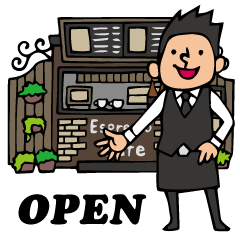 [LINEスタンプ] Coffee shop in town 