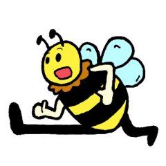 [LINEスタンプ] ミツバチのビーキチが活躍中！ 
