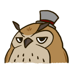 [LINEスタンプ] クールなミミズク（フクロウ） 
