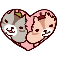 [LINEスタンプ] まったりペアりす 