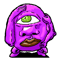 [LINEスタンプ] 独眼紫飛来生物メンチョス 