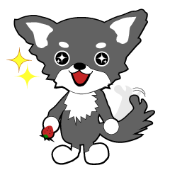 [LINEスタンプ] チワワわんこ白黒 