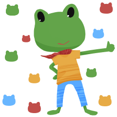 [LINEスタンプ] しましまがえる1 