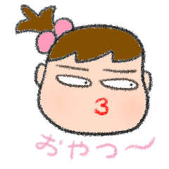[LINEスタンプ] 幼児（女の子）の表情 ※コメントあり 