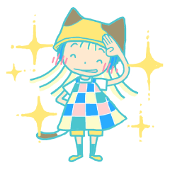 [LINEスタンプ] ちょっと変な、猫耳一家 