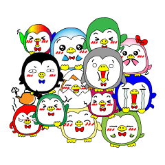 [LINEスタンプ] カラフルペンギン 