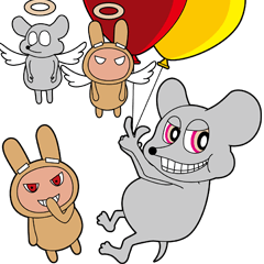 [LINEスタンプ] キグルミうさぎのウーと野ねずみのスー