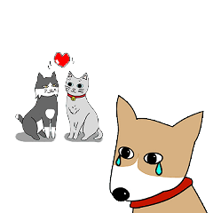 [LINEスタンプ] 猫助・猫次郎そして犬 