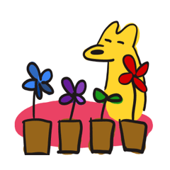 [LINEスタンプ] 黄色ワンちゃんと仲間 