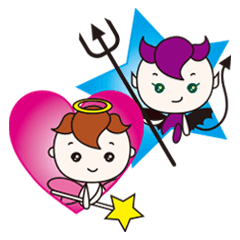[LINEスタンプ] 天使くんと悪魔ちゃん2 