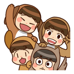 [LINEスタンプ] Beagles and Owl 