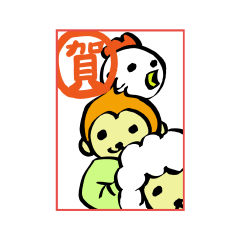 [LINEスタンプ] おやゆび年賀12年分 
