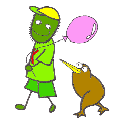 [LINEスタンプ] フルーツ村のキウイ少年 