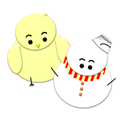 [LINEスタンプ] ひよこと雪だるま 