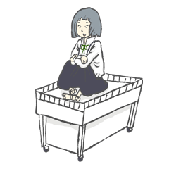 [LINEスタンプ] ワゴンの上のヨシエ 