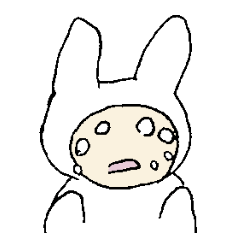 [LINEスタンプ] 追い詰められるうさぎもどき 