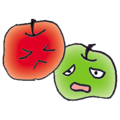 [LINEスタンプ] 赤りんごと青りんご 