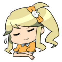 [LINEスタンプ] うさぎの髪飾りの女の子