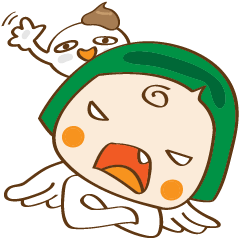 [LINEスタンプ] green angel and friend 