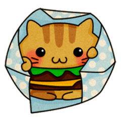 [LINEスタンプ] Yummy BurgerCat 