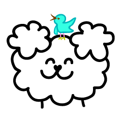[LINEスタンプ] ポジティブなパフパフ犬 