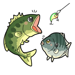 [LINEスタンプ] ブラックバス＆ブルーギル fetchpriority=high