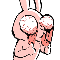 [LINEスタンプ] 血まなこウサビのぴょん吉 