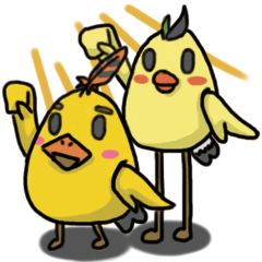[LINEスタンプ] Chubby Quill Chicken and his friend 