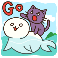 [LINEスタンプ] The Stupid Seal and the Moody Cat (J) 