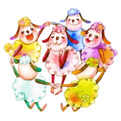 [LINEスタンプ] luke54 Warm sheep blessing Sticker 