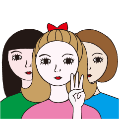 [LINEスタンプ] となりの三姉妹 