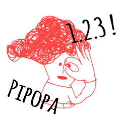 [LINEスタンプ] くるくるあたまのピポパちゃんスタンプ 