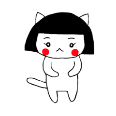 [LINEスタンプ] おかっぱ猫の日常 fetchpriority=high